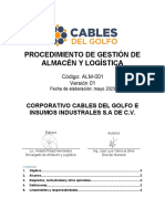 ALM-001 Procedimiento de Gestión de Almacén y Logística V01