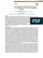 The General Tenets of Positive Accounting Theory Towards Accounting Practice and Disclosure in Corporate Organizations in Nigeria