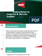 Instructions To Umpires Service Judges