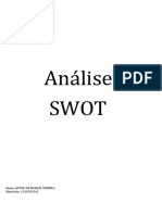 Análise Swot: Aluna: Ester de Morais Ribeiro. Matrícula: 1230203262