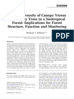 Species Diversity of Canopy Versus Understory Trees in A Neotropical Forest: Implications For Forest Structure, Function and Monitoring