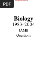 Biology Jamb Past Question