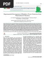 Experimental Investigation of Bladeless Power Generator From Wind-Induced Vibration