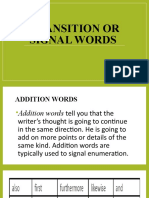 Grade 8 - Transition or Signal Words