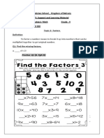 Grade 4 Maths Notes Activity