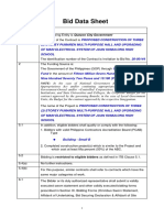 Bid Data Sheet 20 00144 Proposed Construction of Three 3 Storey Pumaren Multi Purpose Hall and Upgrading of Main Electrical System o