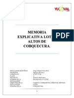 Memoria Explicativa Electrificación Loteo Altos Cobquecura