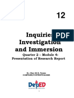 Inquiries, Investigation and Immersion: Quarter 2 - Module 4: Presentation of Research Report