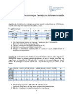 TD2: Exercices de Statistique Descriptive Bidimensionnelle