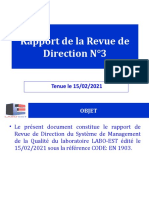 Rapport de La Revue de Direction N 3 2021 LABO EST