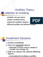 Topic 2: Portfolio Theory, Selection & Investing