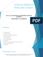 How To Write Final Year Project