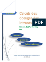 Calculs Des Dosages Des Intrants (Poteaux, Linteaux, Dalles) - 091355