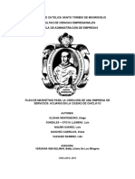 Trabajo de Mercadotecnia de Servicios I Avance