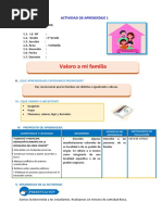 D1 A3 SESIÓN TUT. Valoro A Mi Familia