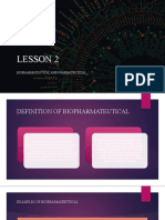 Lesson 2 Biopharmateutical and Pharmateutical