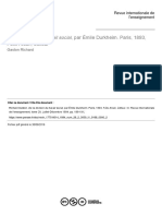 Richard Gaston - de La Division Du Travail Social, Par Émile Durkheim