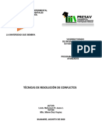 Técnicas de Resolución de Conflictos.