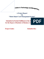 A Project Report On "Metro Smart Card Management System"