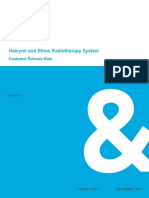 Halcyon and Ethos Radiotherapy System Customer Release Note