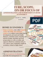 Nature Scope and Function or Focus of Administration and Supervision in Home Economics