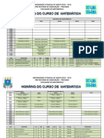 Horario Bacharelado Matematica