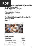 Principales Enfoques Psicológicos Sobre El Trabajo Humano