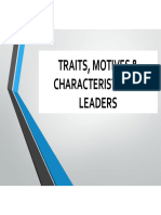 Traits, Motives & Characteristics of Leaders