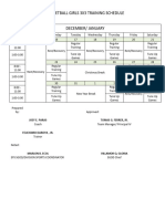 Basketball Girls 3X3 Training Schedule