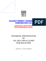 GETCO TECHNICAL SPECIFICATION OF 132, 220 & 400 KV Isolators