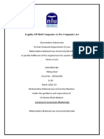 Dissertation - Legality of Shell Companies As Per Company's Law