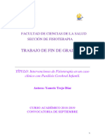 Intervenciones de Fisioterapia en Un Caso Clinico Con Paralisis Cerebral Infantil.