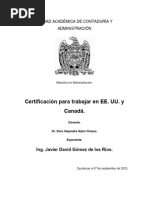 Certificación para Trabajar en EE. UU. y Canadá.