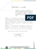 PROJETO DE LEI Nº. - /2022: Artigo 1º - Fica Reconhecido, No Município de Vitória, o Risco