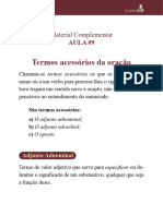 Material de Apoio e Exercícios - Aula 9