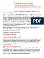 Guion 16 de Julio XV Dom Solemnidad Virgen Del Carmen y 174 Av Claretiano