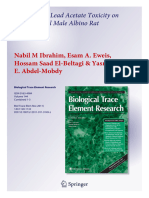 The Effect of Lead Acetate Toxicity On E