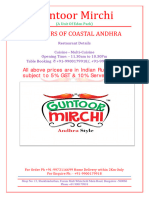 Guntoor Mirchi Menu 2023