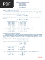 Activity Sheet-Operations On Functions