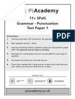 11 Plus SPaG Grammar Punctuation Test Paper 1 DBSP