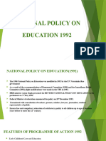 National Policy On Education 1992