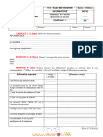 Devoir de Contrôle N°1 - Informatique - 2ème Economie & Services (2011-2012) MR Wadii Ben Khedher