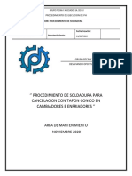 Procedimiento de Soldadura en Tapon Conico.