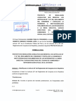 Proyecto de Ley Que Prohíbe A Congresistas Sancionados Ocupar Cargos Directivos en El Parlamento