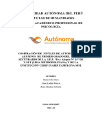 Universidad Autónoma Del Perú: Facultad de Humanidades Escuela Académico Profesional de Psicología