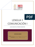 Primer Semestre . - Guia Didactica Docente . - Lengua y Comunicación I