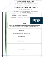 Analyse Des Déterminants Du Phénomène Des Grossesses Précoces en Milieu Scolaire Au Togo