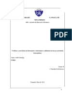 I Experiencia Laboratorial: Verificar A Ocorrência de Fotossíntese e Determinar A Influência Da Luz Na Actividade Fotossintética