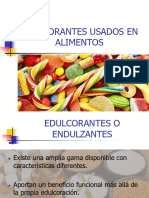 Edulcorantes Usados en Alimentos - Clase