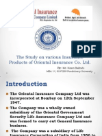 The Study On Various Insurance Products of Oriental